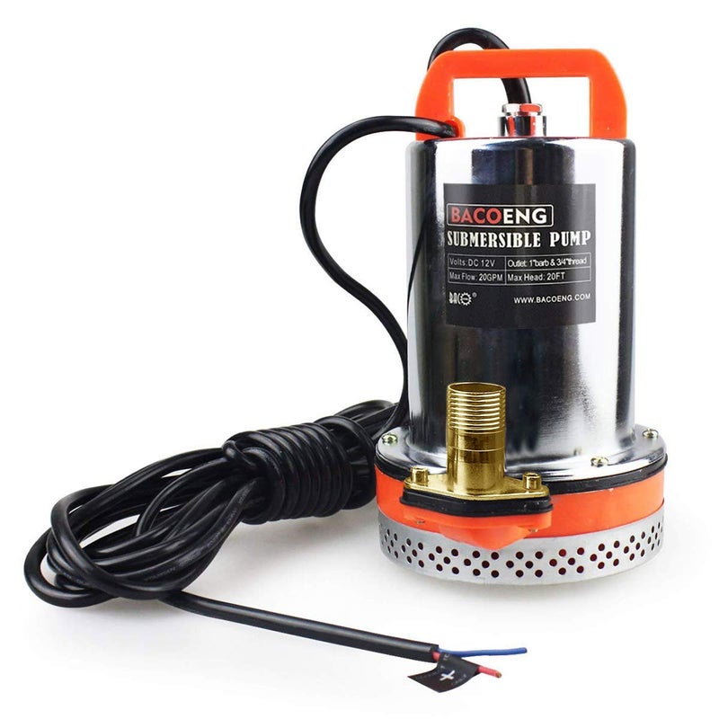 BACOENG 12V DC Farm & Ranch Solar Water Pump Submersible Well Pump 20FT Lift - Image 1